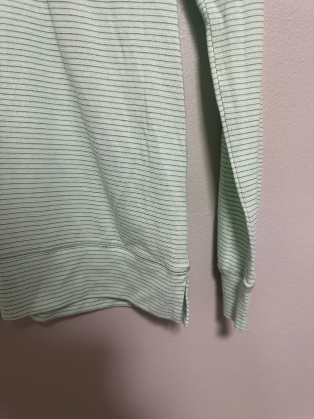 Vintage Lululemon Weightless Crew Mint Green Striped Long Sleeve